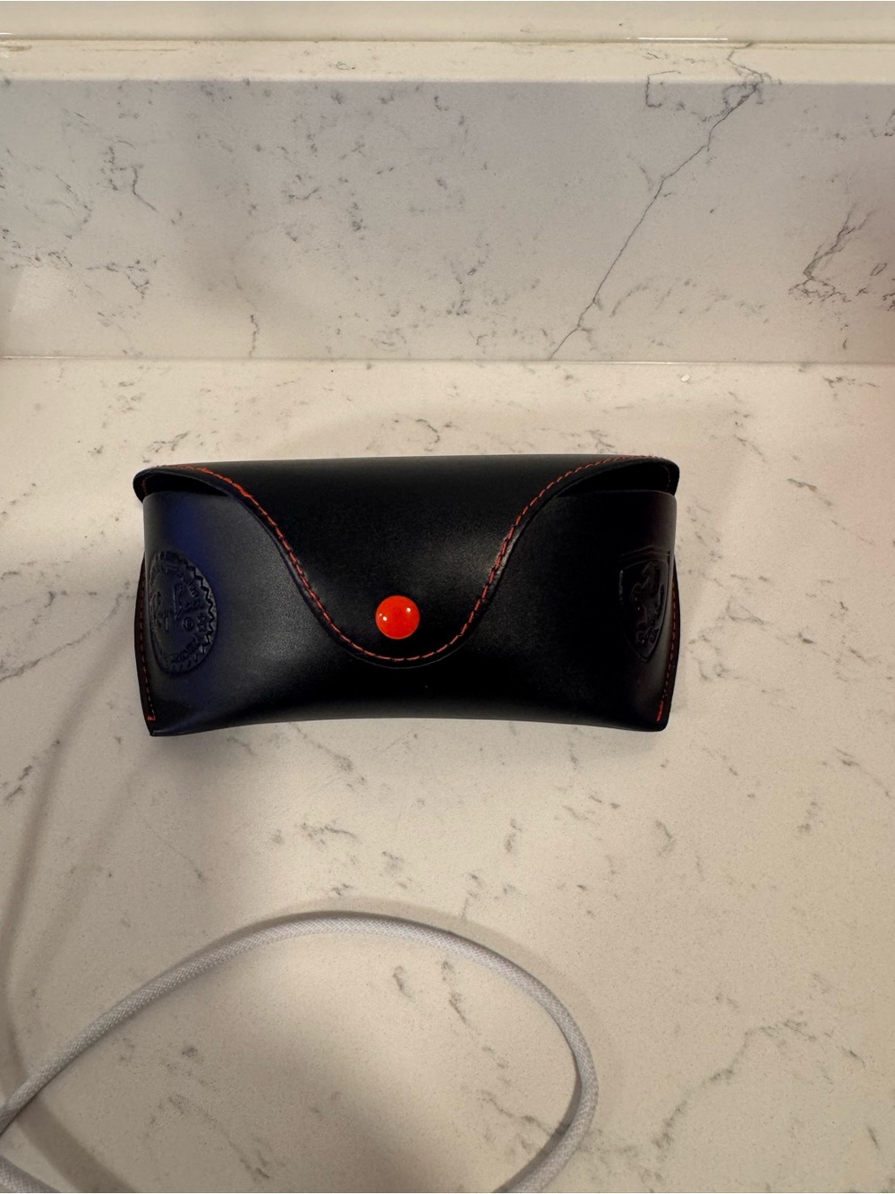Ray-Ban Black Sunglasses Case with Red Accent
